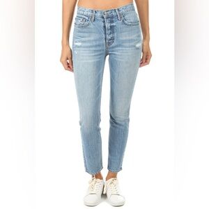 Grlfrnd Karolina High Rise Skinny Jeans Button Fly Size 28 100% Cotton